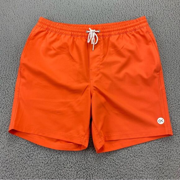 Outerknown Men's Nomadic Volley Unlined Orange Swim Shorts    NWT  |  Size:  M - Picture 1 of 15